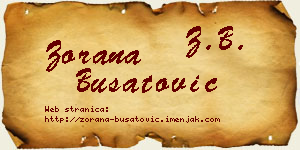 Zorana Bušatović vizit kartica